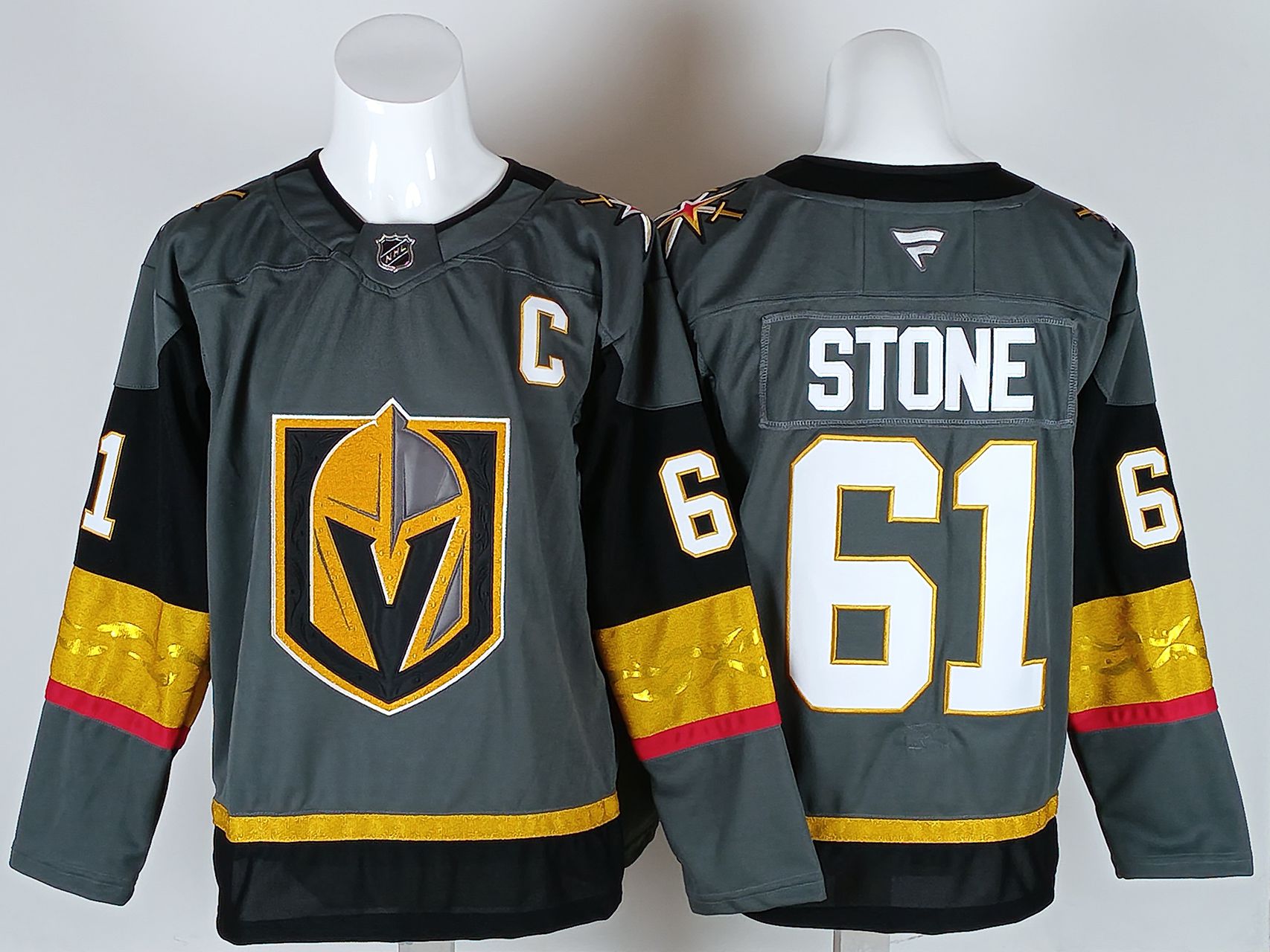Men 2026 Vegas Golden Knights #61 Stone Grey NHL Jersey style 01